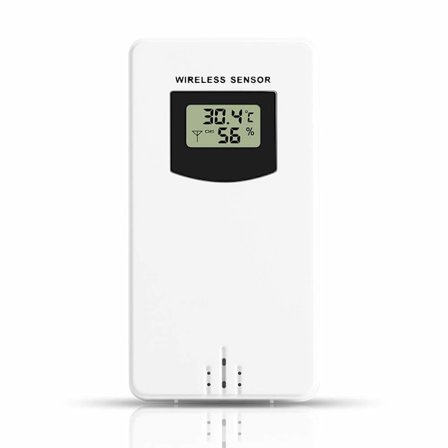 Vejrstation trådløs udendørs sensor, udendørs termometer hygrometer sensor vandtæt trådløs fjernføler med display