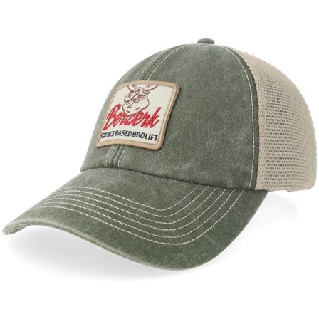 Berzerk - Grön trucker Keps - Jacked Moose Olive/Stone Vintage Washed Dad Cap @ Hatstore