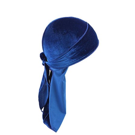 Durag Cap Solid Farge Ultra Soft Hold Warm Velvet Menn Dame Hodeinnpakning med lang hale for vinteren