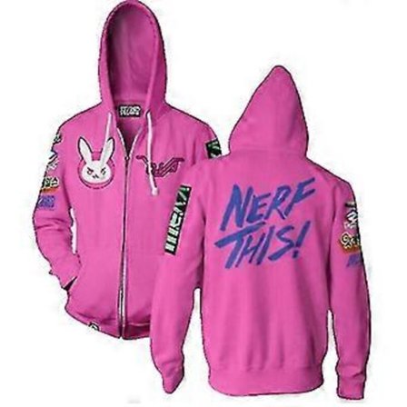 Overwatch Ultimate D.Va Zip Up Hoodie Kvinder Cosplay Sweatshirt Jakke (M)