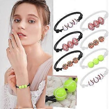 Dockomo Basketball Baseball Armbånd Voks Line Tennis Rugby Flettet Justerbar Drenge Piger Sports Smykker