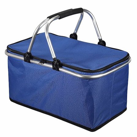 Sammenklappelig picnic kurv med håndtag, 32L med lynlås vandtæt