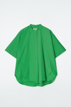 COS Damen Oversized-Hemd Aus Baumwolle Mit Abgerundetem Saum - Grün