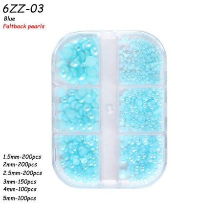 Nageldekorationer för Nail Art Halvcirkel Full Circle Färgglad Pearl Aurora 6-grid Pearl ZZ01 12g