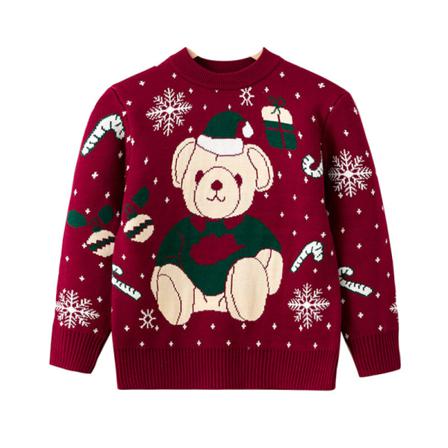 Boy Bear Print Stickade Tröjor Animal Printed Long Sleeve Pullover