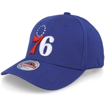 Mitchell & Ness - NBA Sininen adjustable Lippis - Philadelphia 76ers Team Ground 2.0 Stretch Blue Adjustable @ Hatstore