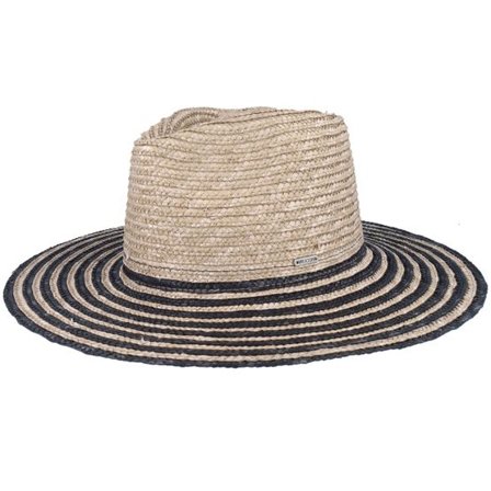Brixton - Beige straw Hatt - Joanna Festival Smoke Grey/Black Straw Hat @ Hatstore