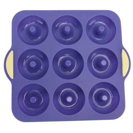 Silikone Donutform 9 Hulrum Nonstick Varmebestandig Donutpande til Bagning af Kager Kiks Bagels Muffins Kongeblå