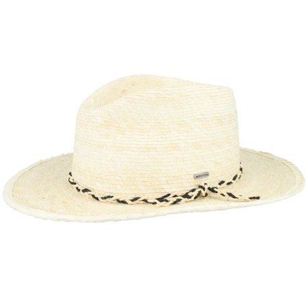 Brixton - Beige western Hatt - Messer Western Straw Natural Fedora @ Hatstore