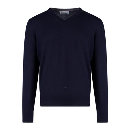 Brunello Cucinelli - Stickade Tröjor - Blå - Herr - Storlek: 4xl, Herr, Storlek: 4XL