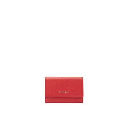 Coccinelle Metallic Soft Pung Rød, Dame Punge og Kortholder, Størrelse: ONE Size