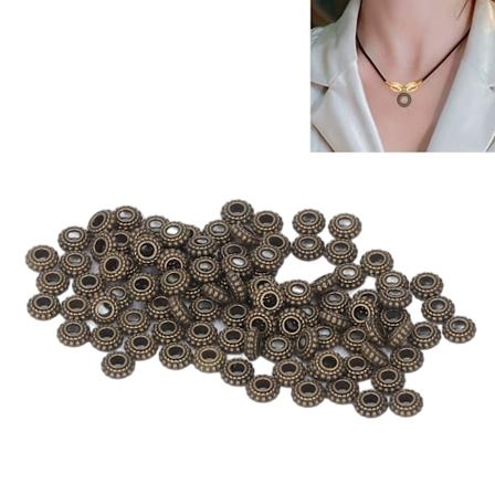 100 stk antikke bronse mellomperler 3 mm hulldiameter DIY håndverk sinklegering mellomperler for anheng smykker