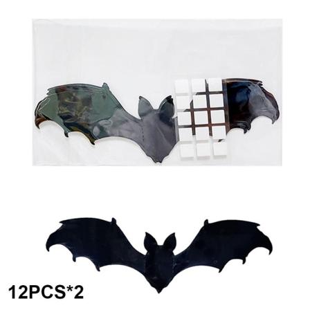 12/18/24 STK 3D flaggermus-klistremerker Halloween veggdekor 3-24 STK 3-24PCS