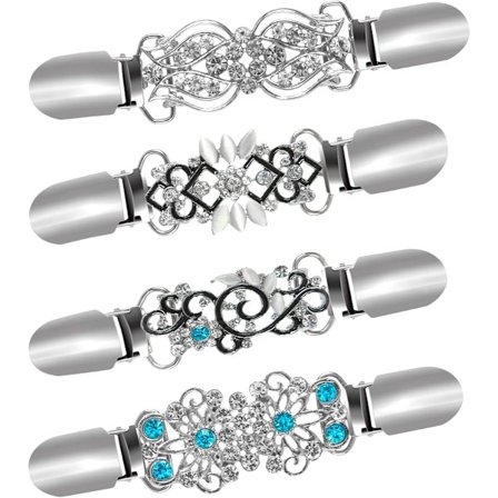 4 st Retro Cardigan Clip Sweater Krage Clip Sjal Clips Klänningar Sjal Clip för Kvinnor Flickor