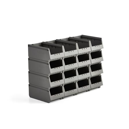 Mehrzweck-Lagerbehälter AJ 9000, Serie 9073, 350x206x155 mm, 16er-Pack, grau