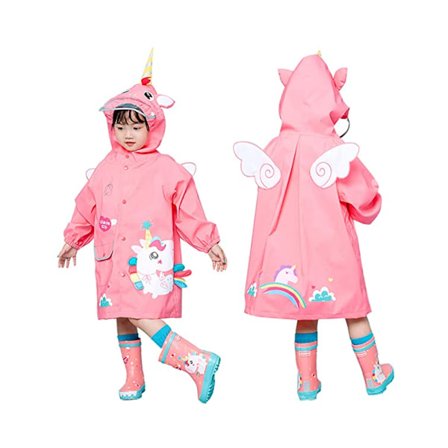 Pige Poncho Regnfrakker Drenge Børn Regnfrakke Jakke Letvægts Hætte
