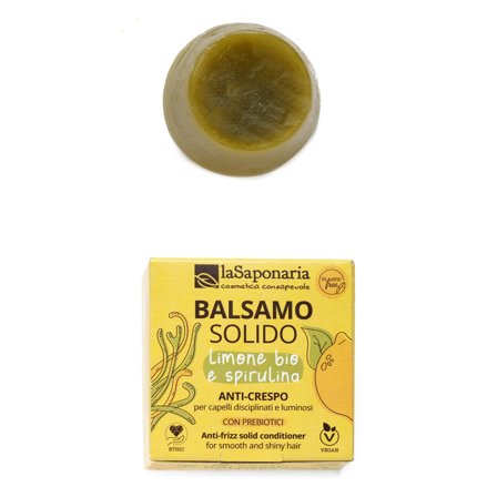 LA SAPONARIA Capelli e Cute Balsamo solido lucidante e anti-crespo 40g - Balsamo Disciplinante/Anticrespo Capelli