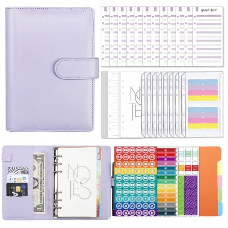 Kirjanpitovihko Macaron A10 PU-nahka Irtolehti Luova Käteinen Purple