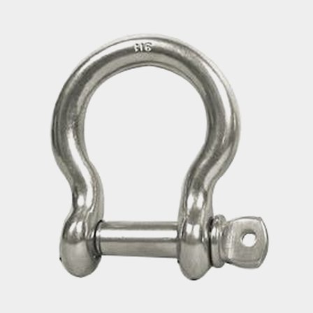 Lyra-Schäkel 1852-Marine, Ø10 mm, 42 mm, Edelstahl, mit Gewindeflügelschraube - Boot