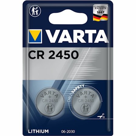 CR2450 3V Lithium Knappcellsbatteri 2-pack