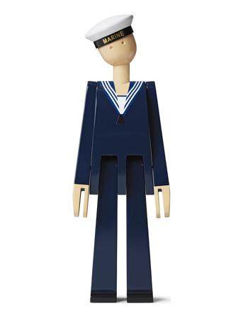 Marine Mörkblå/Vit Home Decoration Decorative Accessories/details Wooden Figures Multi/mönstrad Kay Bojesen