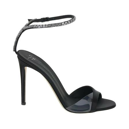Giuseppe Zanotti Leeah Crystal Sandalen , Zwart , Dames , Maat: 40 EU