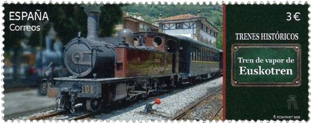 Spanien - Euskotran damp lokomotiv - Postfrisk frimærke