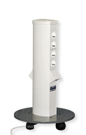 MP bolagen U615V Uttagspost med bromsade hjul på platta, Installationsmaterial