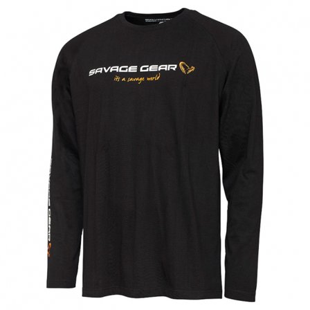 Savage Gear Signature Logo Long Sleeve T-Shirt Black Caviar - M