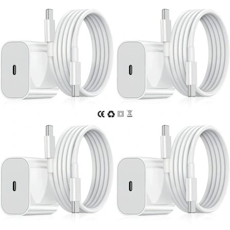 4-pakning - Lader for Samsung - Hurtiglader - Adapter + Kabel 20W Hvit one size (NT) 4-Pakning Samsung 4-Pakning Samsung(20w Hvit)