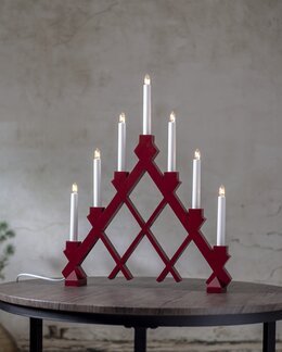 Lysestage Rut Brun Rød - Star Trading