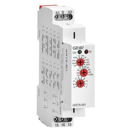 Geya Grt8-m1 På Av Tidsfördröjningsrelä 16a Ac/dc12v-240v Multifunktionell Din-skena Automatisk Timerrelä