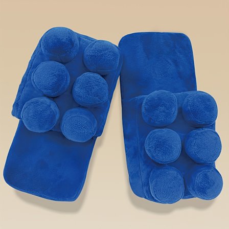 Hyggelige Blå Tegneserie Slip-On Hjemmesko til Kvinder - Blødt Stof, Skridsikker