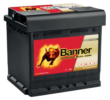 Banner Running Bull AGM 55001M Startbatteri 12V, 50 Ah, Elfördelning & strömförsörjning