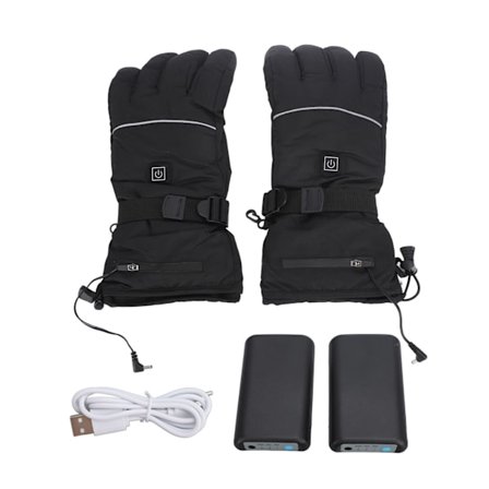 1 par elektriske opvarmede handsker vandtæt nylon touch screen batteridrevne termiske handsker til skiløb udendørs vinter