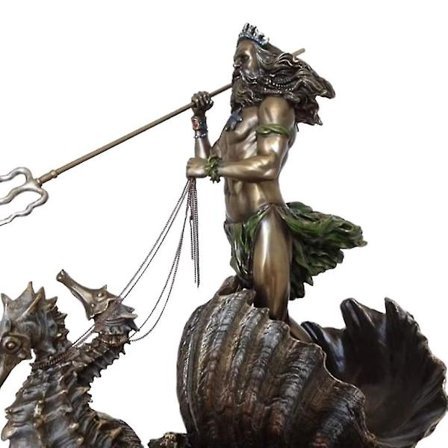 2x Harpiks Kunst Græsk Gud Af Havets Statue Figur Skulptur Til Hjemmedekoration