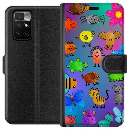 Kompatibel Tegnebogsetui til Xiaomi Redmi 10 Little Scribble Friends
