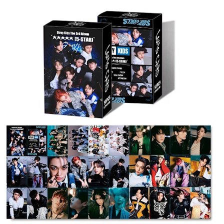 2-pak Straykids æske med 30 små kort LOMO-kort Nyt album HD fotokort Lykønskningskort
