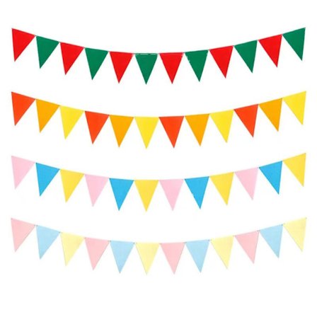 Børnedag Multicolor Vimpler Banner, 80M Farverige Vimpler Fest Dekorationer Polyester Stof Flag, Trekantede 150 Dobbeltsidede Flag Indendørs/Bil