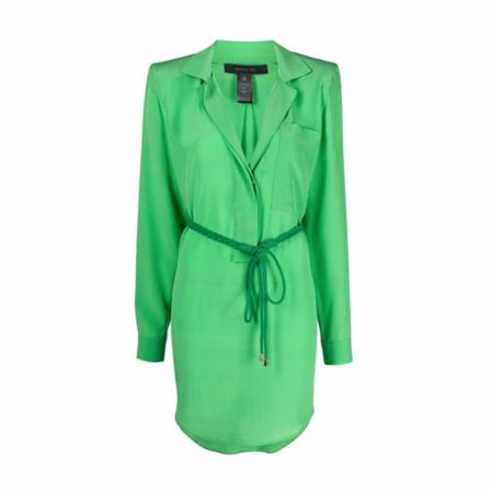 Federica Tosi Federica Tosi Braided detail silk shirt Klänning grön, Dam, Dam, Storlek: S