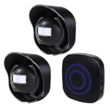 Trådløst oppkjørselsalarm Vanntett Utendørs Bevegelsessensor Alarm 1 Mottaker 2 Sendere med 38 Ringesignaler 200m/ 656ft Overføring