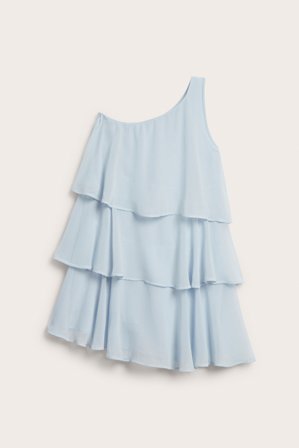 Kappahl | Yksiolkaiminen mekko röyhelöillä Sininen 128 | Sininen