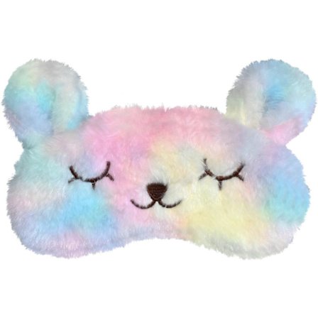 Øyemaske for soving, søt dyre-sovemaske myk plysj fluffy bind for øynene nyhet morsom 3D tegneserie