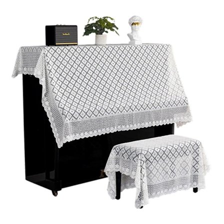 Pianocover Top støvcover til klaver med skammelbetræk og beskyttende tilbehør