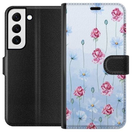 Kompatibelt Lommeboketui til Samsung Galaxy S22+ 5G Petal Reverie Sky Blue