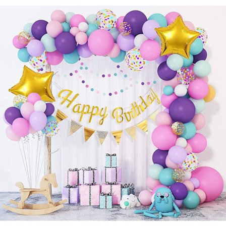 Syntymäpäivä Ilmapallot Kaari Garland Set Tytöt Lady Happy Birthday Bann