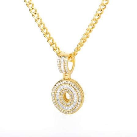 Strass Big Letter Halsband Kvinnor Män Alfabet Smycken Rostfritt stål Frost initialer Inledande hänge Halsband Vänner Gåvor Gold O