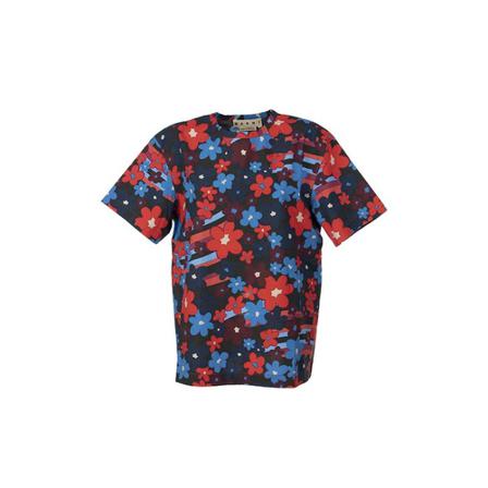 Marni Rainbow Flower Printed Shirt Blå, Dame Bluser