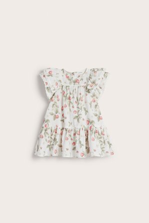 Newbie | Sukienka z wzorem w truskawki | Offwhite