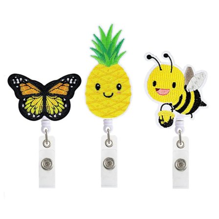 Infällbar märkeshållare Söt rolig märkesklämma Namn ID-märke